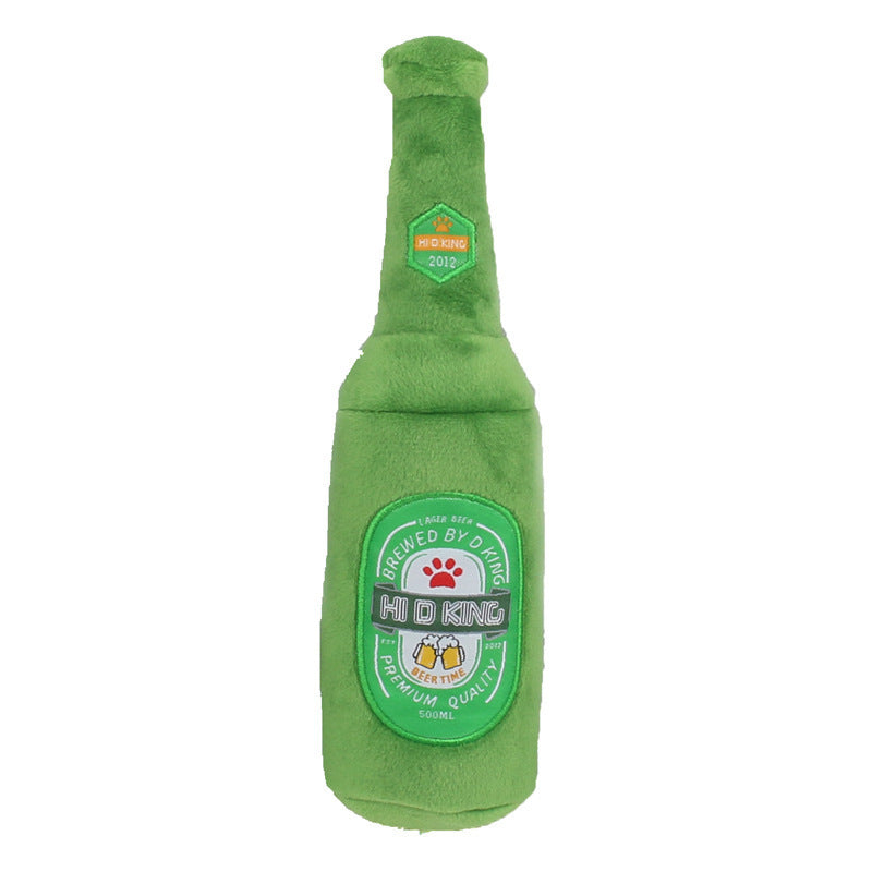 Molly Pistachio® | Plush Beer Bottle & Champagne Dog Toys