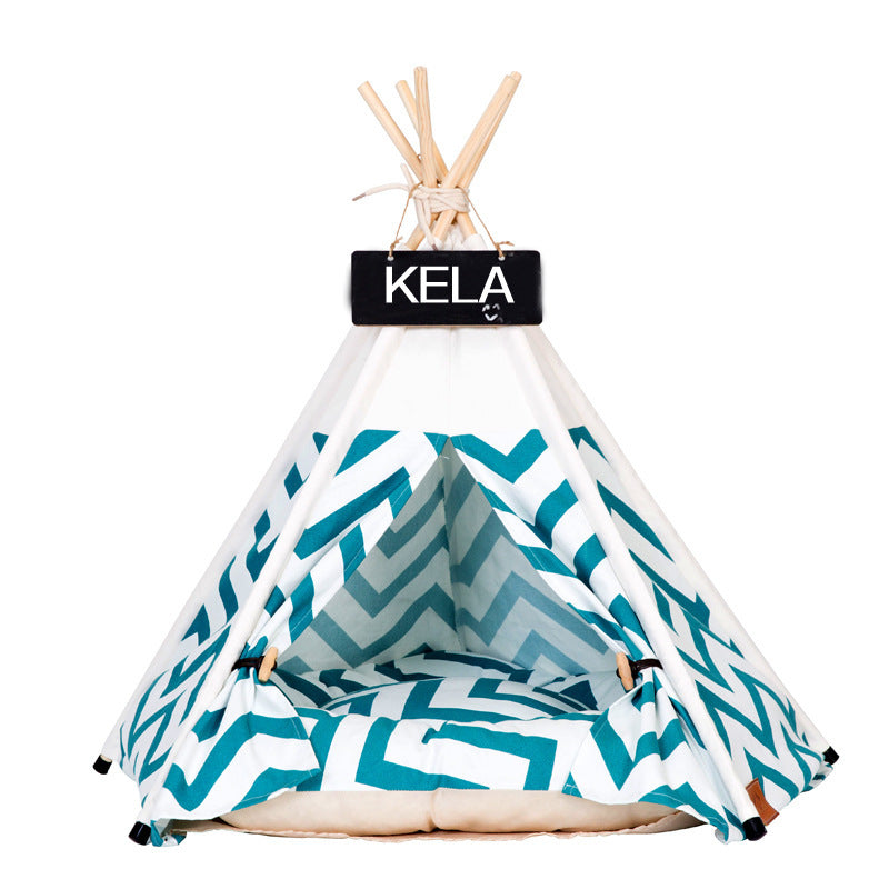 Molly Pistachio® | Chevron Print Tee-Pee Dog Bed