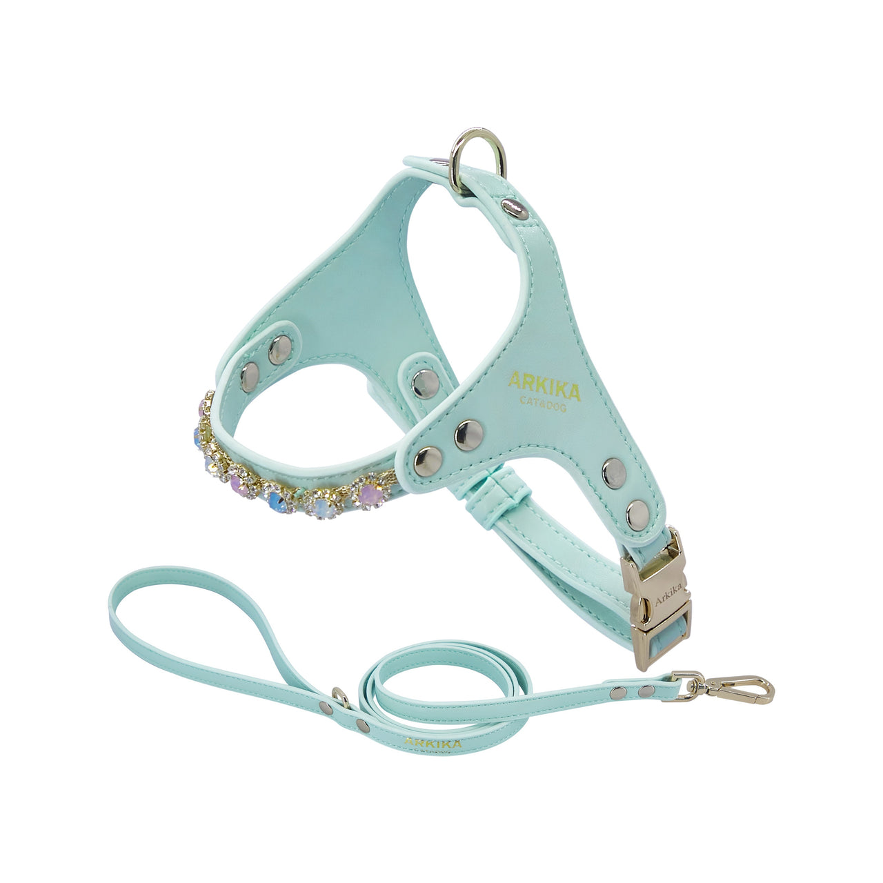 Molly Pistachio® | Luxury Rhinestones Harness & Leash Walk Set