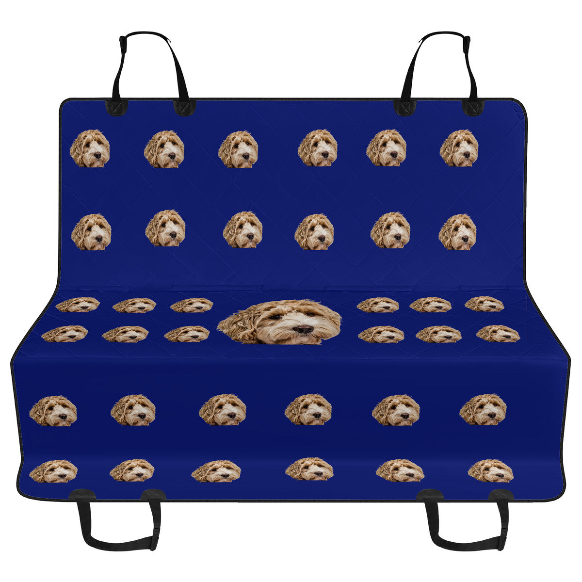 Molly Pistachio™ | Custom Dog Face Seat Cover - Blue