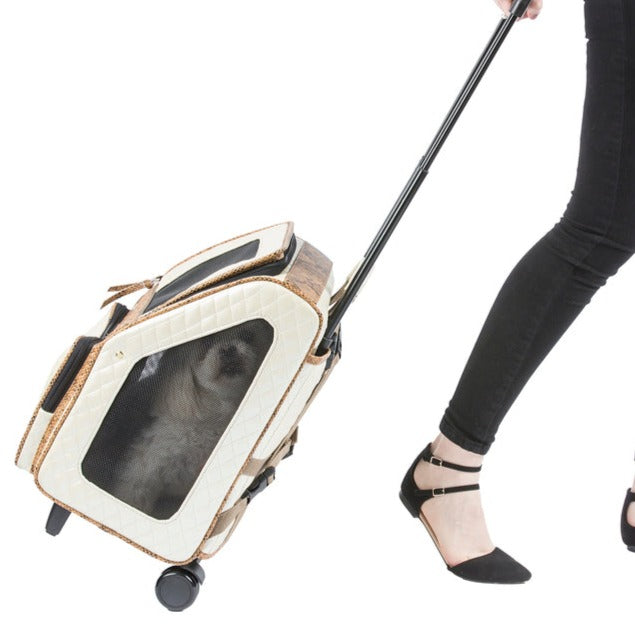 Rio Ivory Quilted Luxe Bag on Wheels