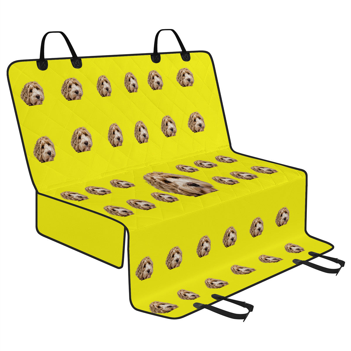Molly Pistachio™ | Custom Dog Face Seat Cover - Yellow
