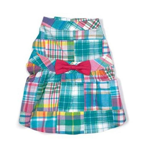 Turq Multi Patch Madras Dress