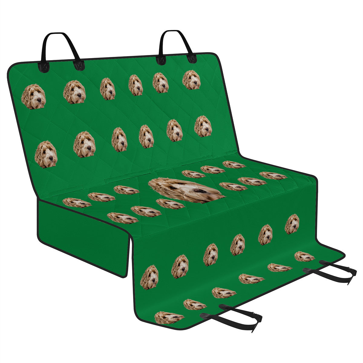 Molly Pistachio™ | Custom Dog Face Seat Cover - Green