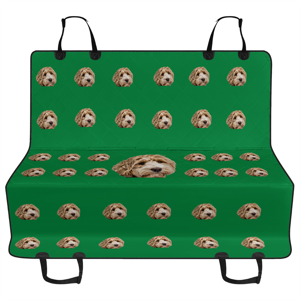 Molly Pistachio™ | Custom Dog Face Seat Cover - Green