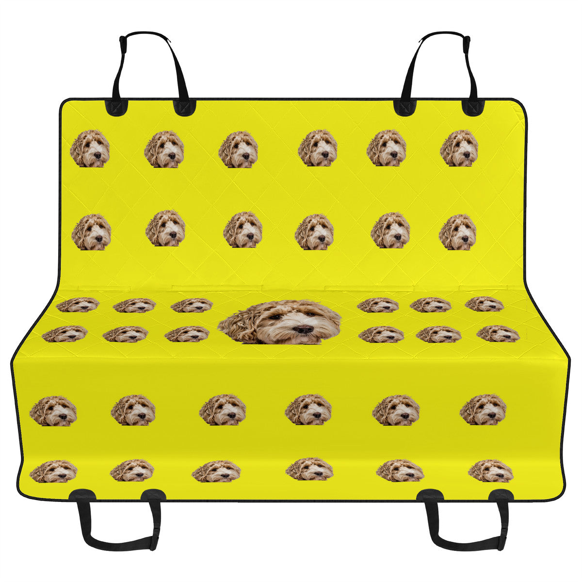 Molly Pistachio™ | Custom Dog Face Seat Cover - Yellow