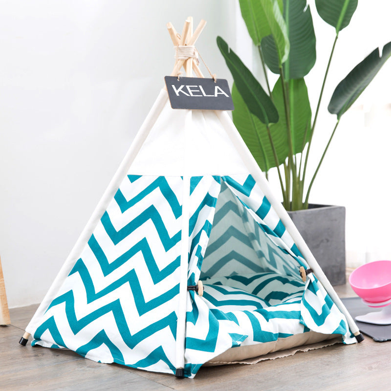 Molly Pistachio® | Chevron Print Tee-Pee Dog Bed