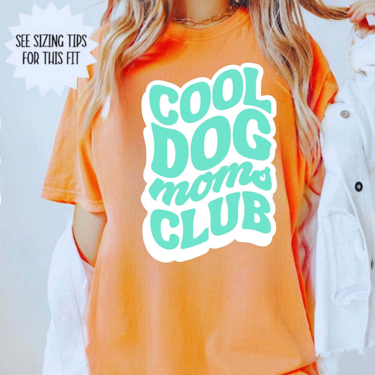 Comfort Colors Cool Dog Moms Club T-Shirt (Melon)