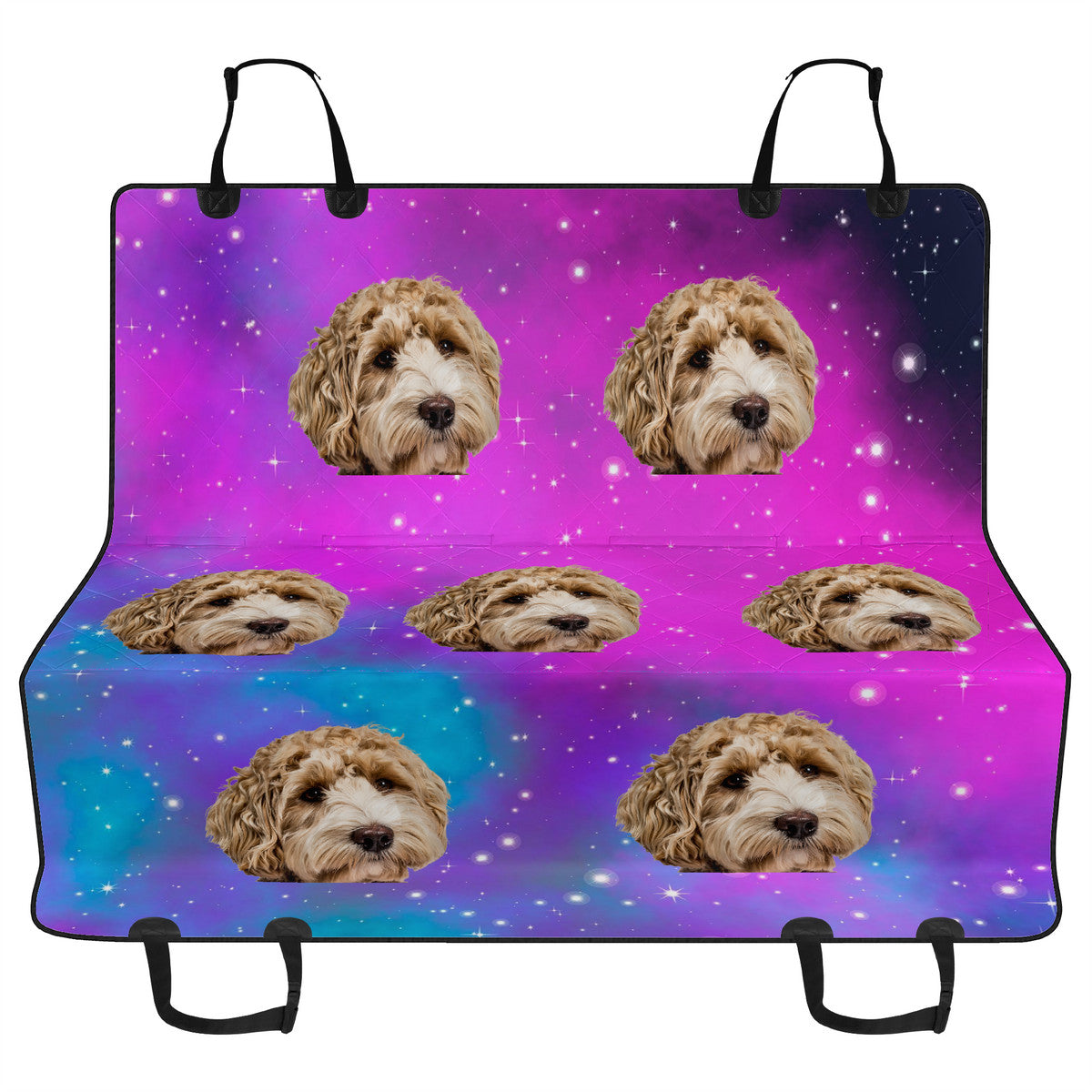 Molly Pistachio™ | Custom Dog Face Seat Cover - Purple Haze