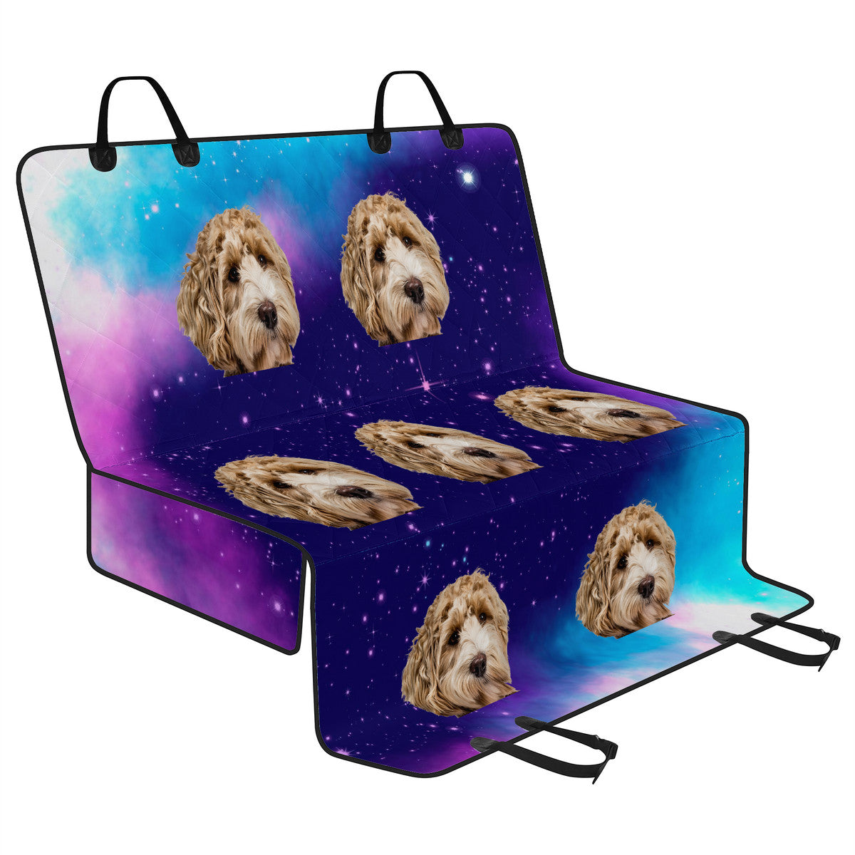 Molly Pistachio™ | Custom Dog Face Seat Cover - Night Storm
