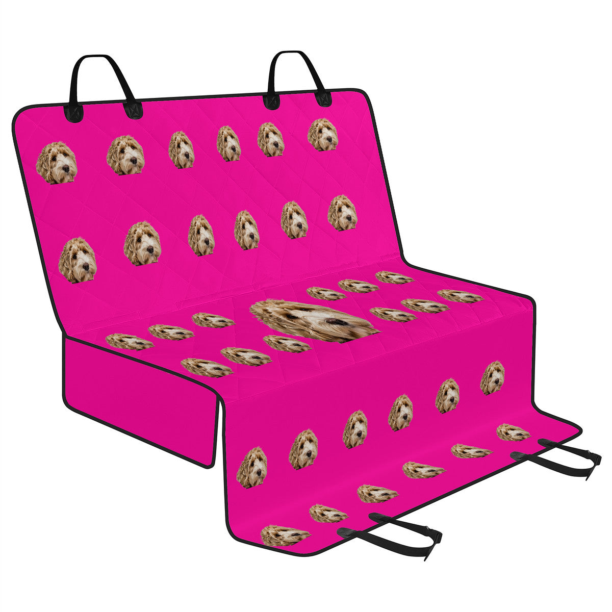 Molly Pistachio™ | Custom Dog Face Seat Cover - Pink