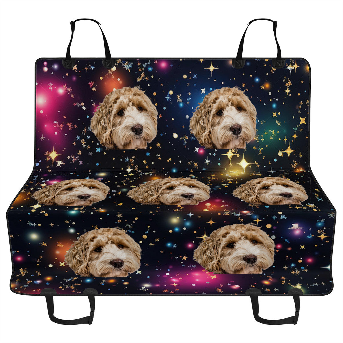 Molly Pistachio™ | Custom Dog Face Seat Cover - Galaxy
