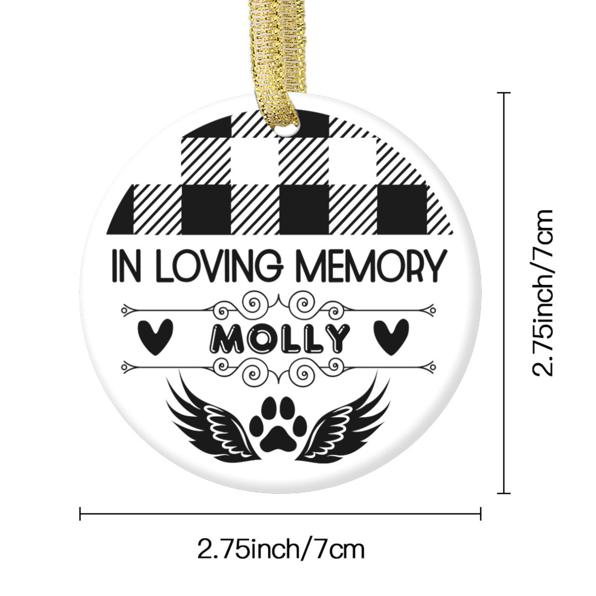 Christmas Day round Ornament (double-sided printing) | Ceramic - 1