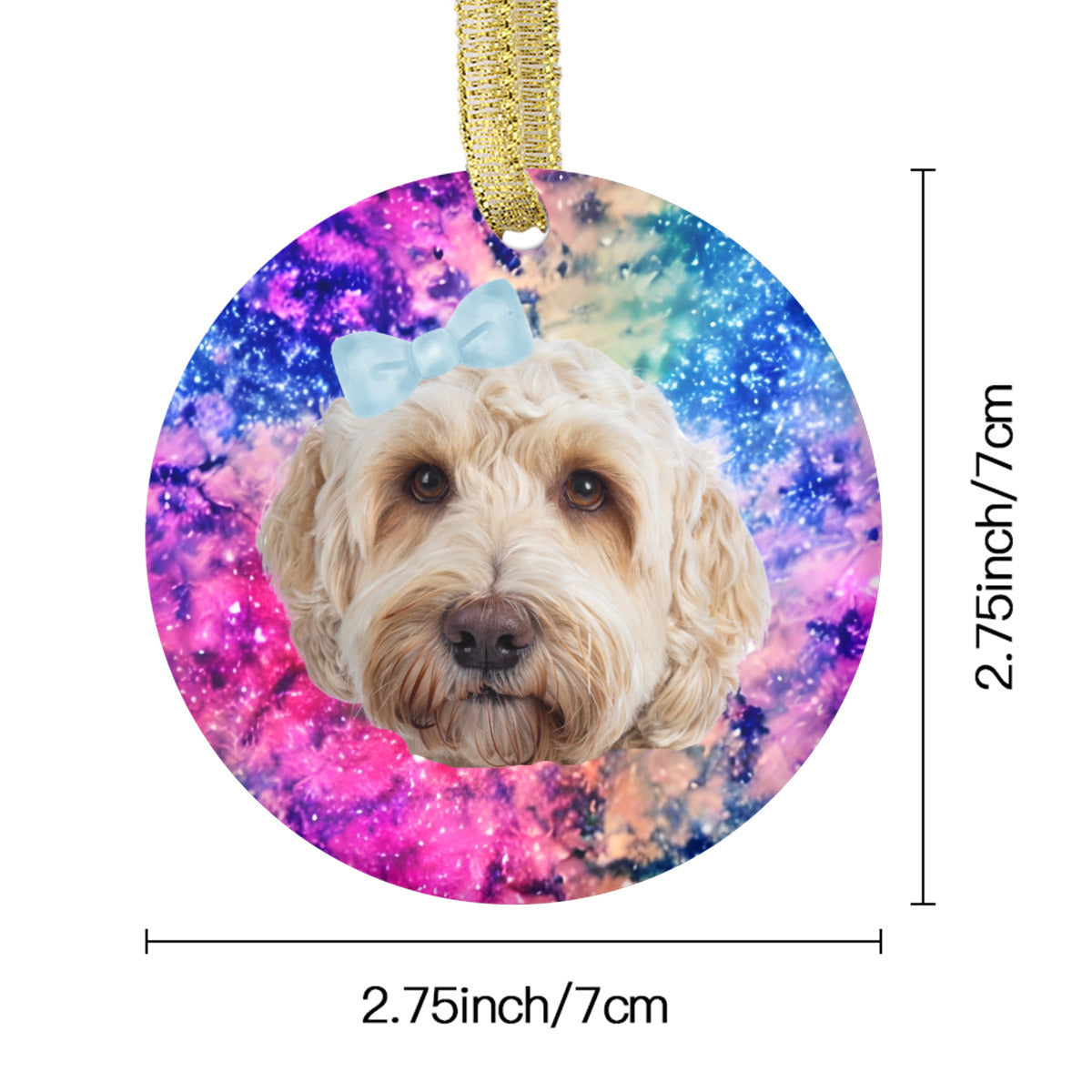 Christmas Day round Ornament (double-sided printing) | Ceramic - dog3