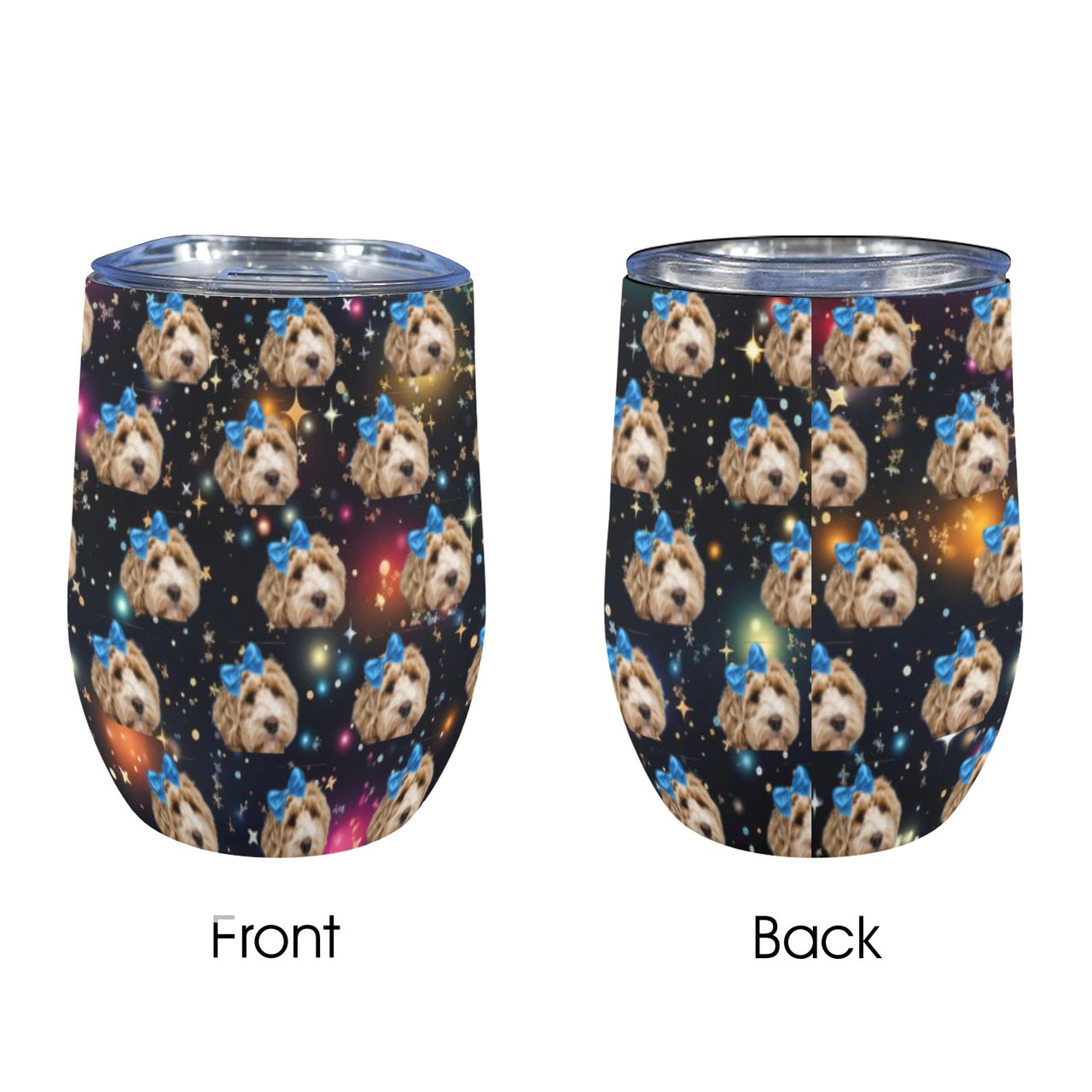Custom Dog Tumbler With GalaxyPrint Personalized Wine Tumbler(12Oz)