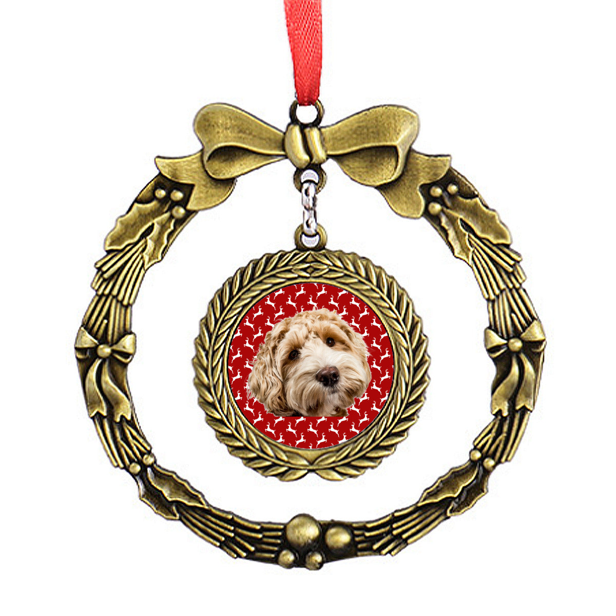 Christmas Day wreath Ornament (regional customization) | Zinc alloy - dog4