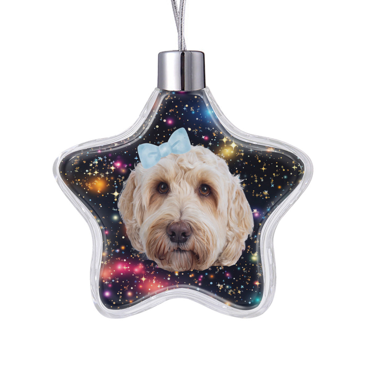 Christmas Day transparent star-shaped Ornament (single-sided custom) | PC - dog3