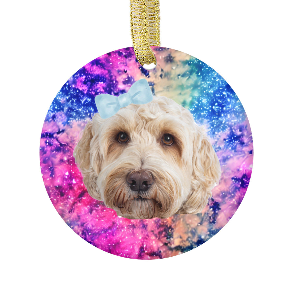 Christmas Day round Ornament (double-sided printing) | Ceramic - dog3