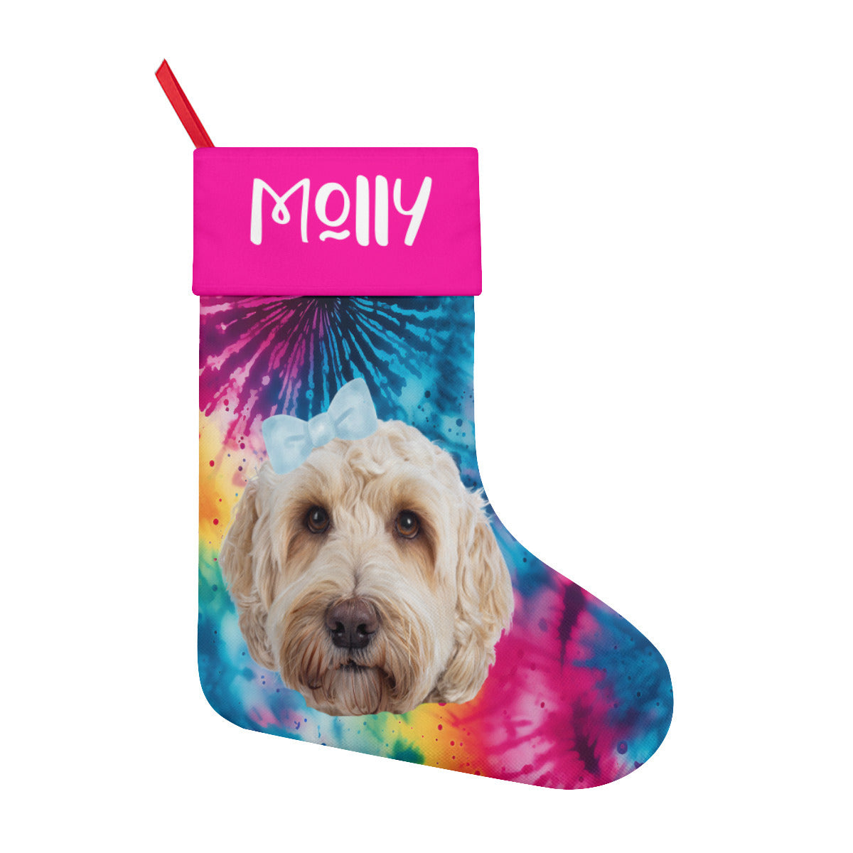 Christmas Stocking (16 inch)｜Linen - dog3