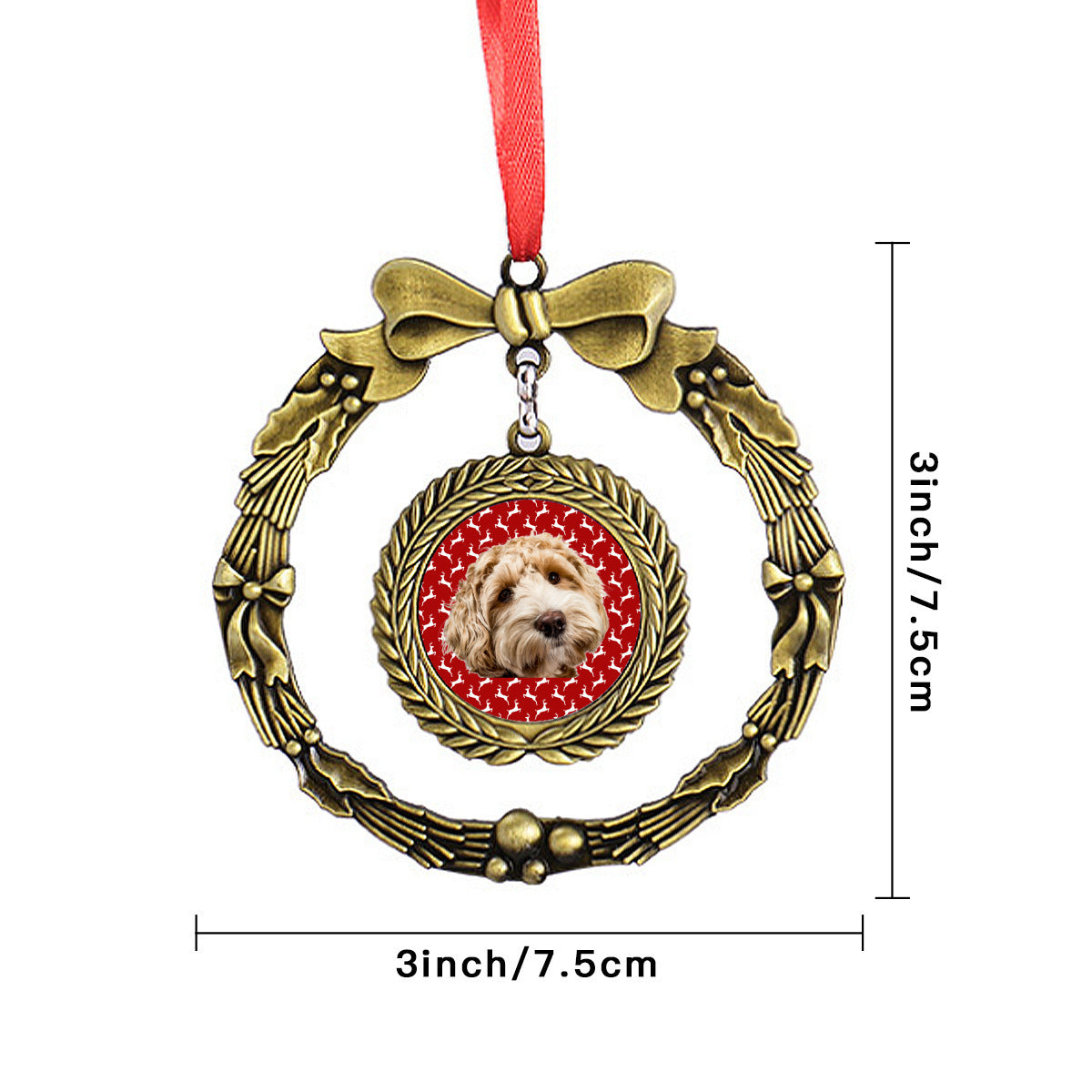 Christmas Day wreath Ornament (regional customization) | Zinc alloy - dog4